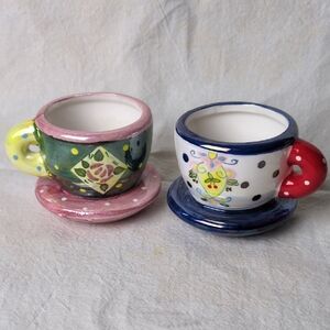 Mary Engelbreit Whimsical Teacup Tealight Set (2)